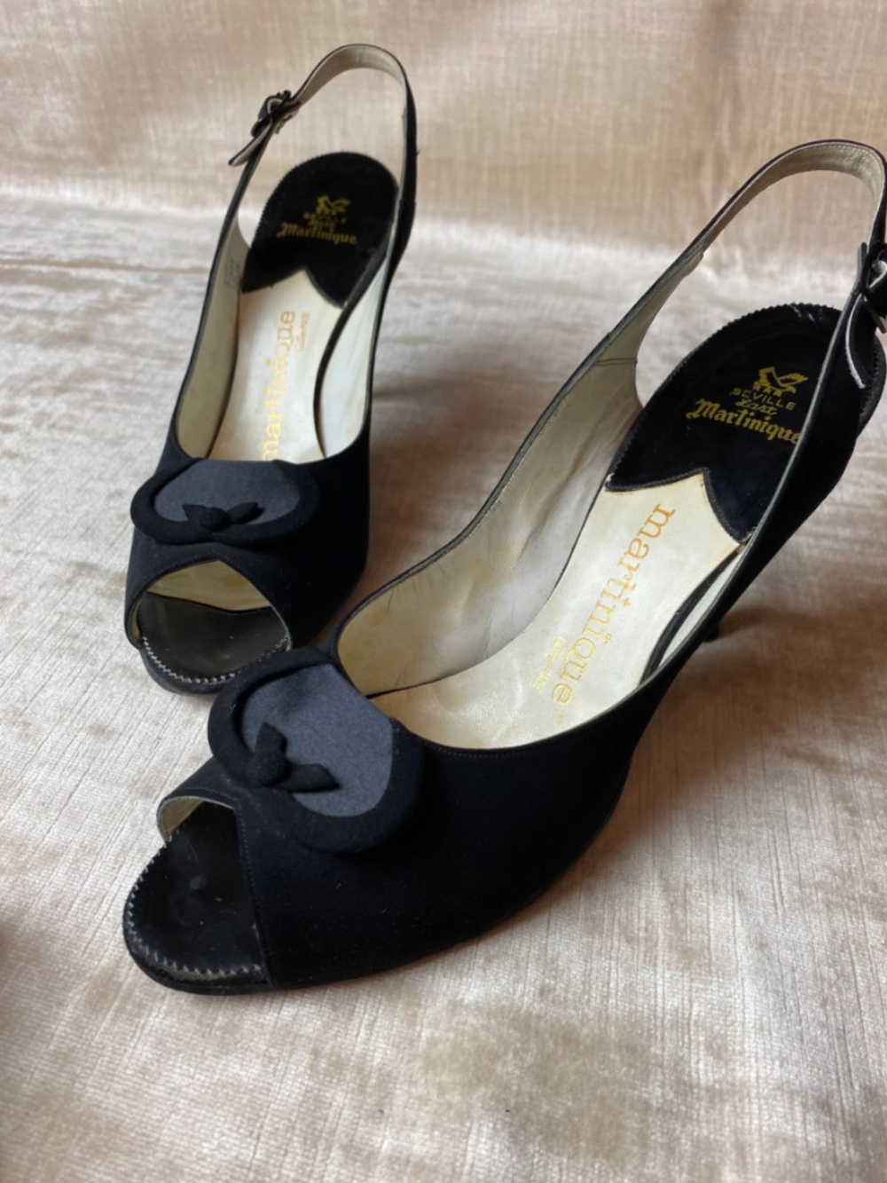 50’s Martinique  Black sling back Pumps